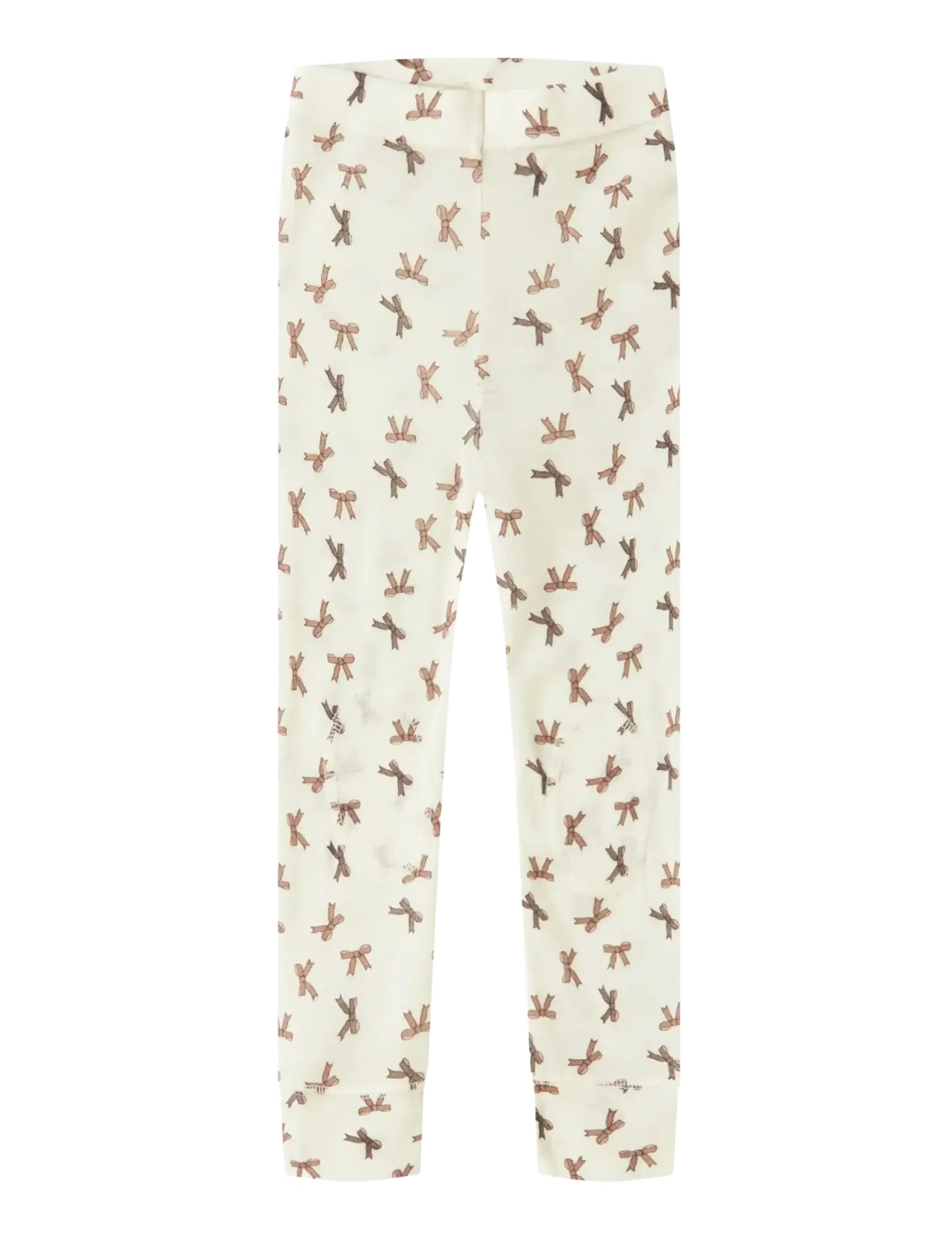 name it NMFWANG WOOL RIB LEGGING AOP - Underdele - SNOW WHITE / cream