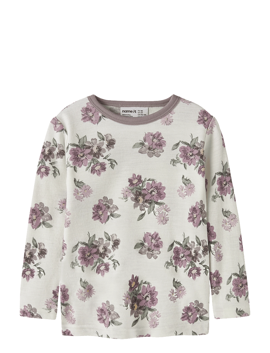 name it - NMFWILLITUS WOOL LS TOP - snow white - 0