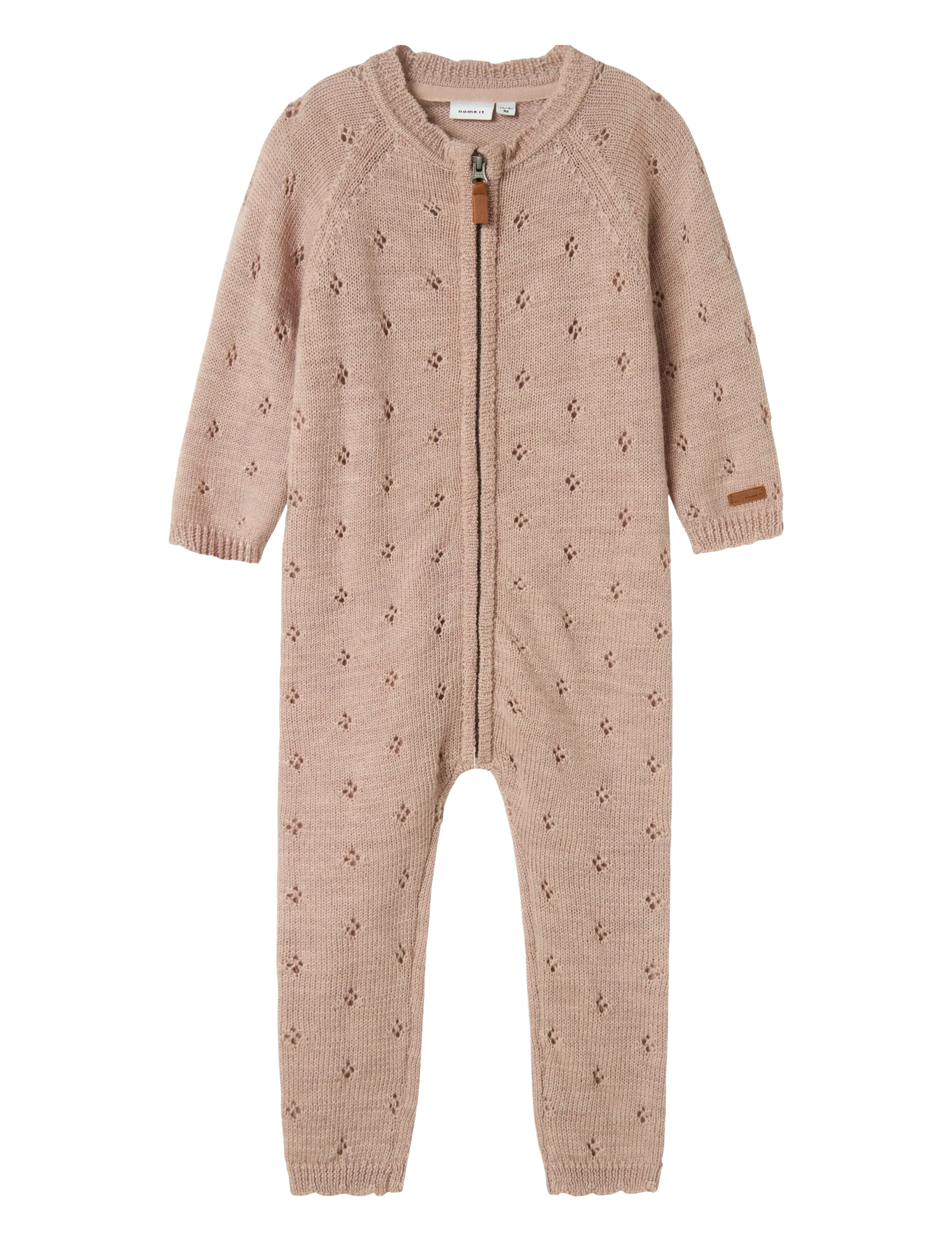 name it NMFWRILLA WOOL LS KNIT SUIT - Pikkade varrukatega - SHADOW GRAY / pink/rose