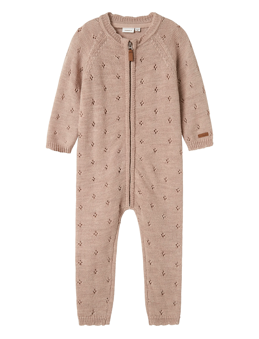 name it - NMFWRILLA WOOL LS KNIT SUIT - funkionsunterwäsche - baby - shadow gray - 2