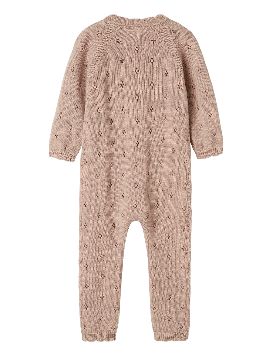 name it - NMFWRILLA WOOL LS KNIT SUIT - funkionsunterwäsche - baby - shadow gray - 3