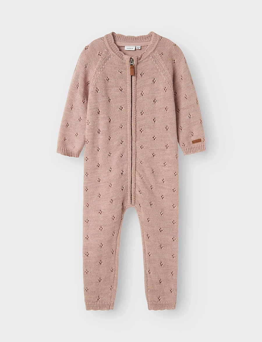 name it - NMFWRILLA WOOL LS KNIT SUIT - funkionsunterwäsche - baby - shadow gray - 0