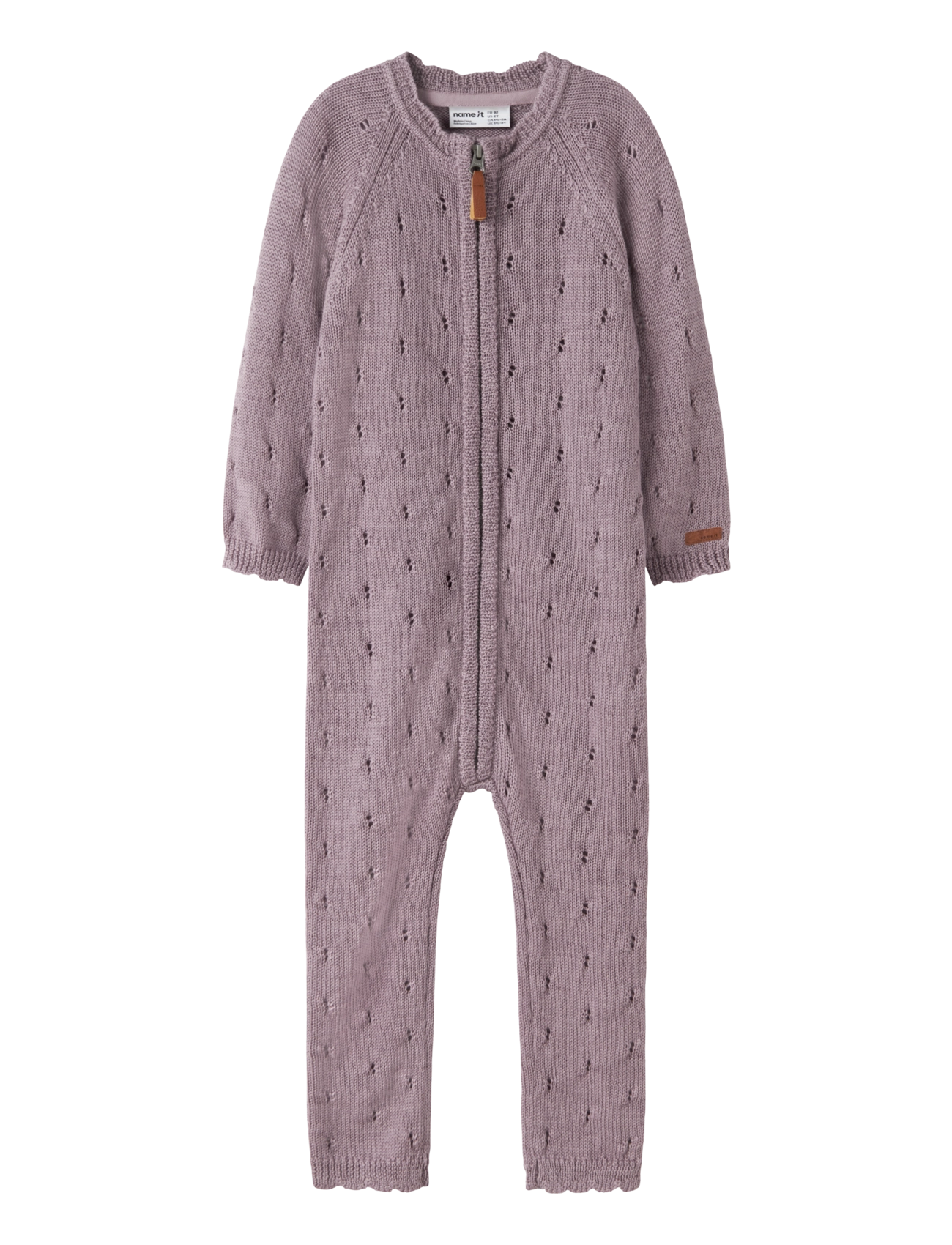 name it NMFWRILLA WOOL LS KNIT SUIT - Funkionsunterwäsche - baby - TOADSTOOL / purple