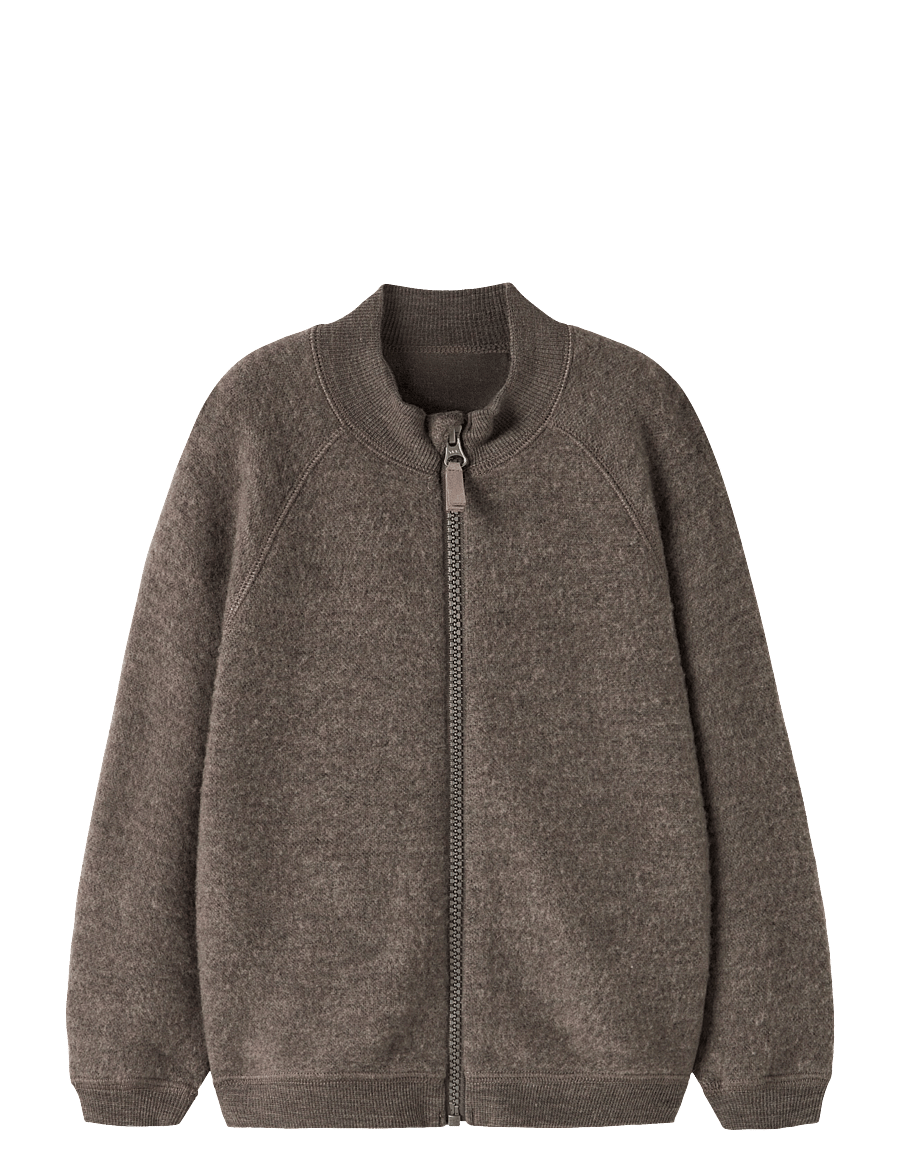 name it - NMFWMINO WOOL BRUSHED LS CARD - morel - 0
