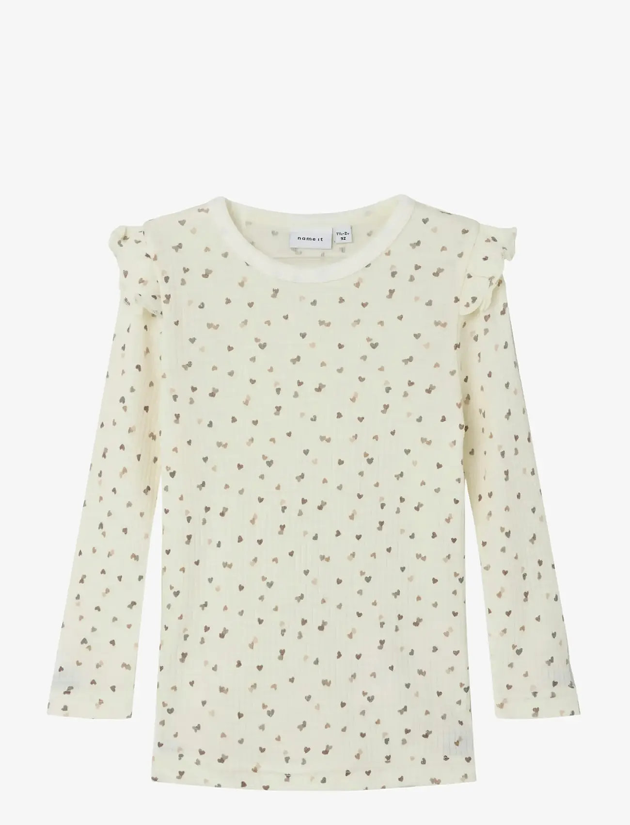 name it - NMFWOMI WO/MO LS TOP - langærmede t-shirts - snow white - 0