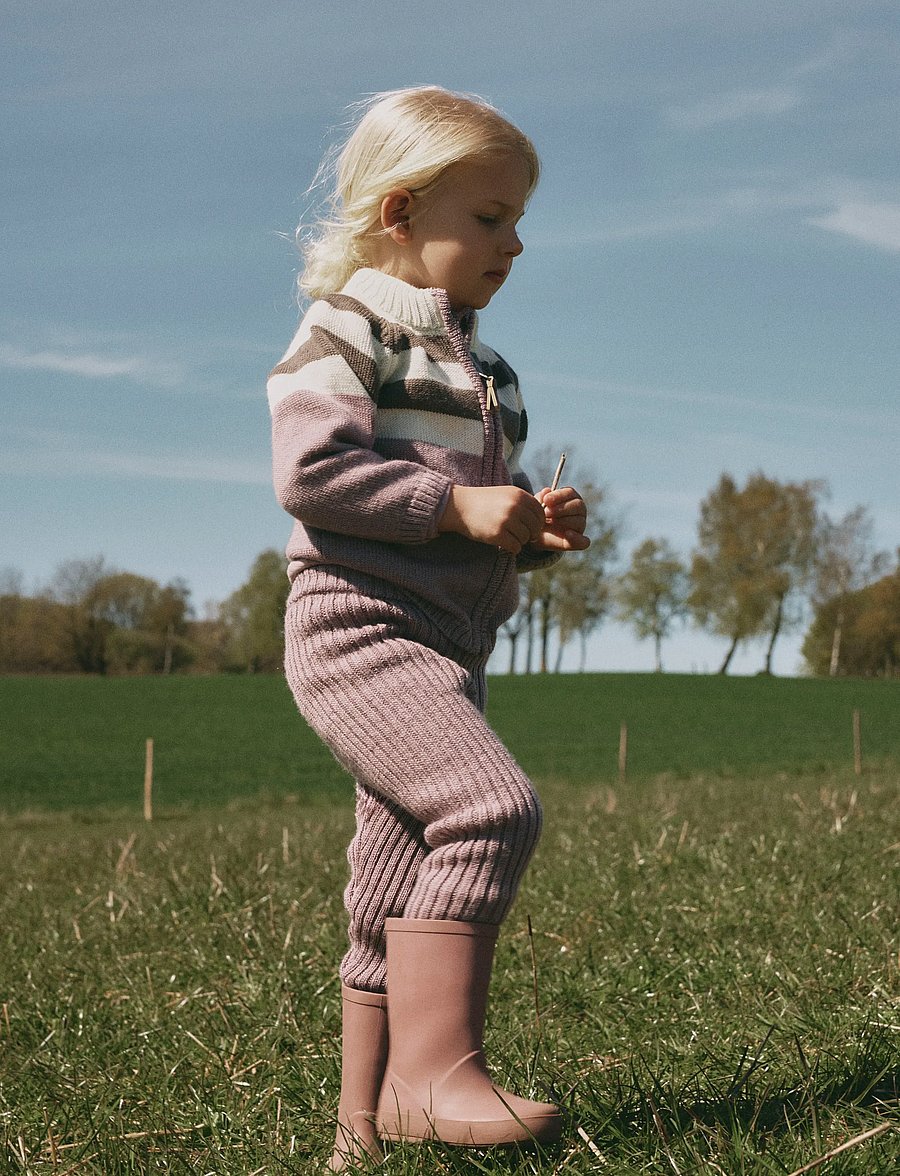 name it - NMFWRISS WOOL KNIT LEGGING - uldundertøj baby - toadstool - 2