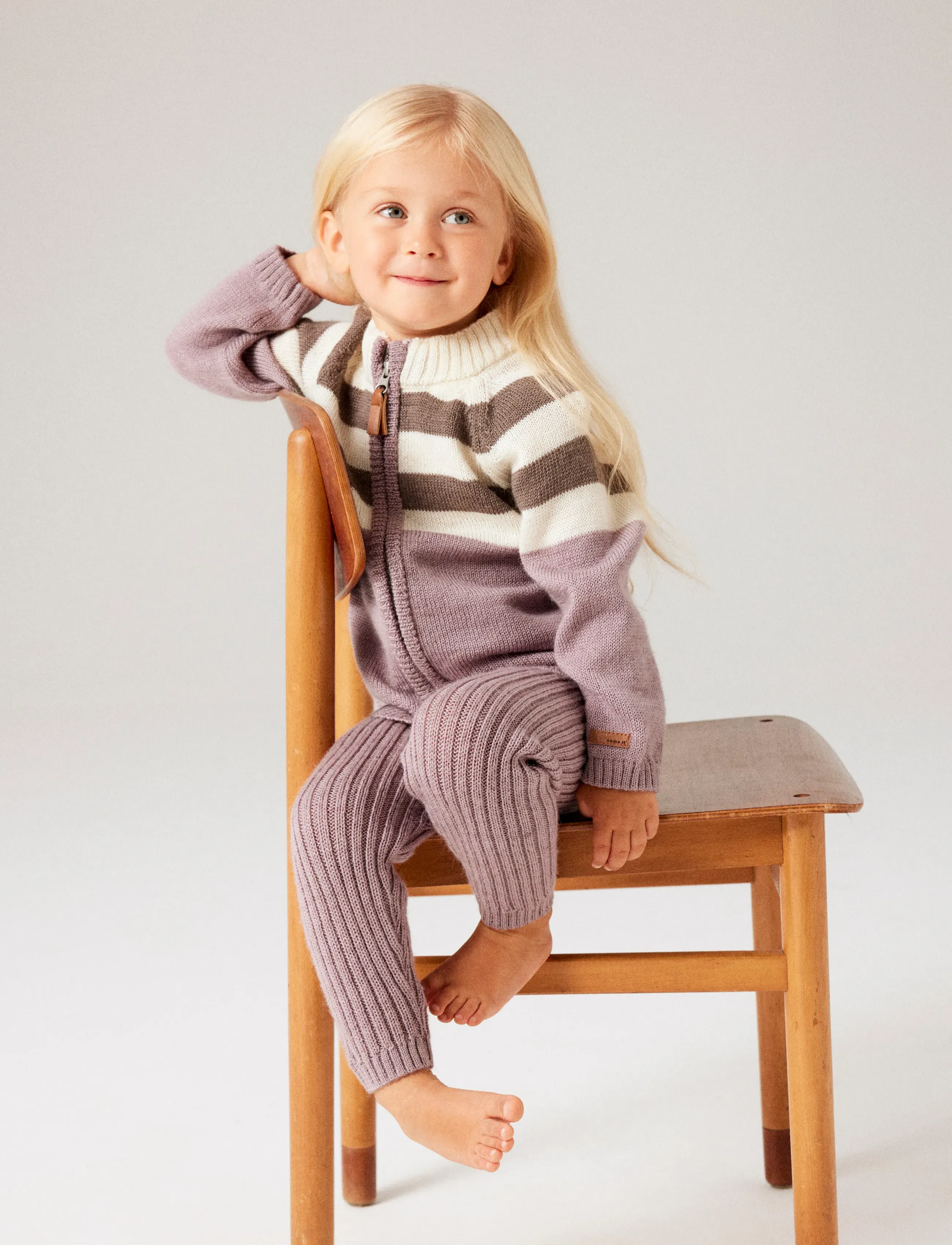name it - NMFWRISS WOOL KNIT LEGGING - toadstool - 3