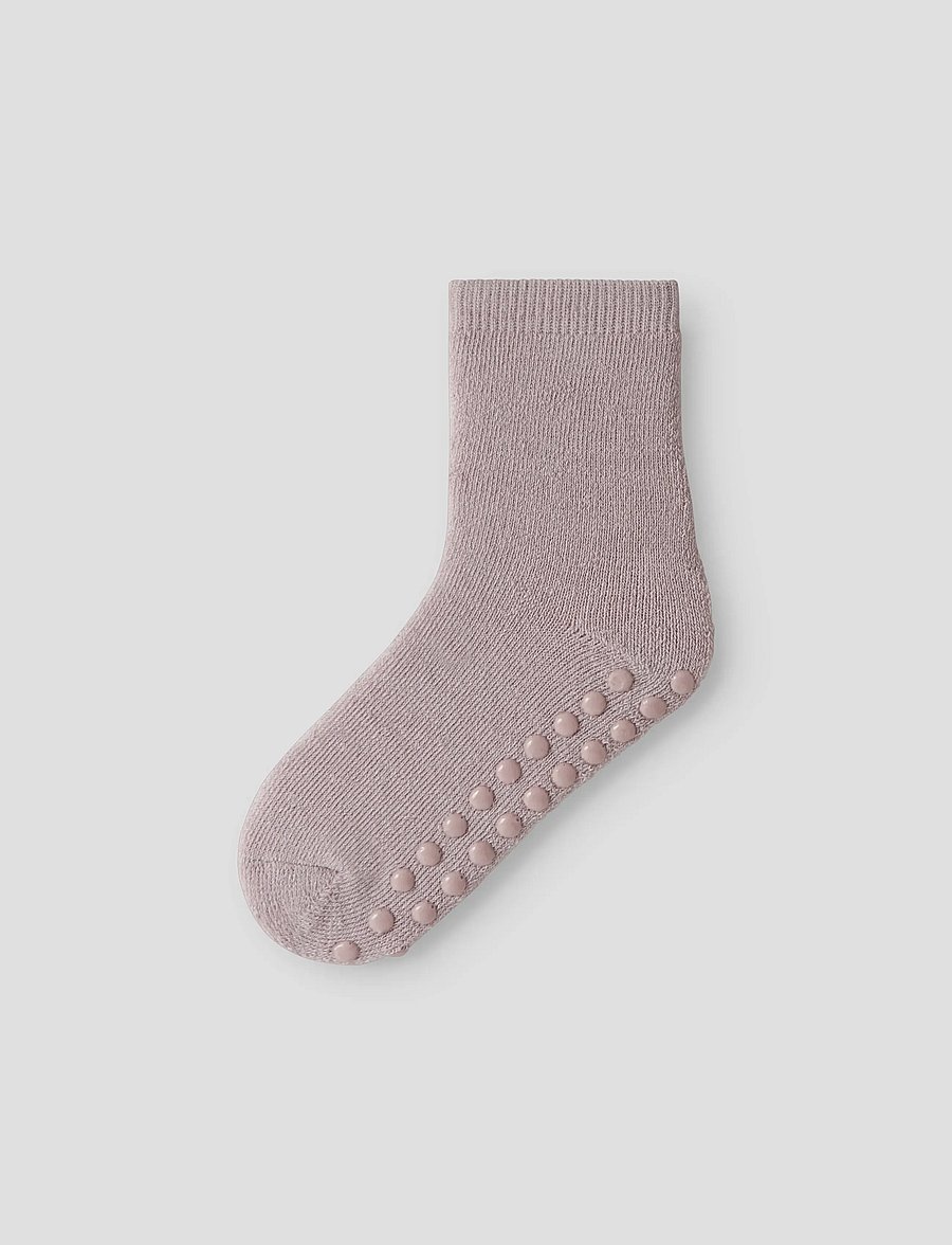 name it - NMFWAKSI WO/BL TERRY SOCK W/NON SKID - halksockor - shadow gray - 0