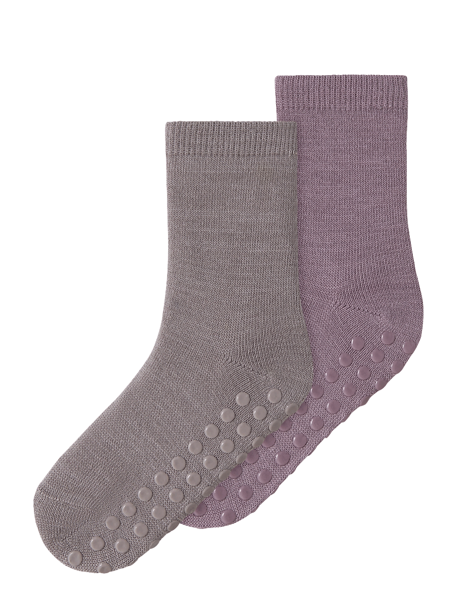 name it - NMFWAK WO/BL 2P SOCK W/NON SKID - anti-rutsch socken - satellite - 0