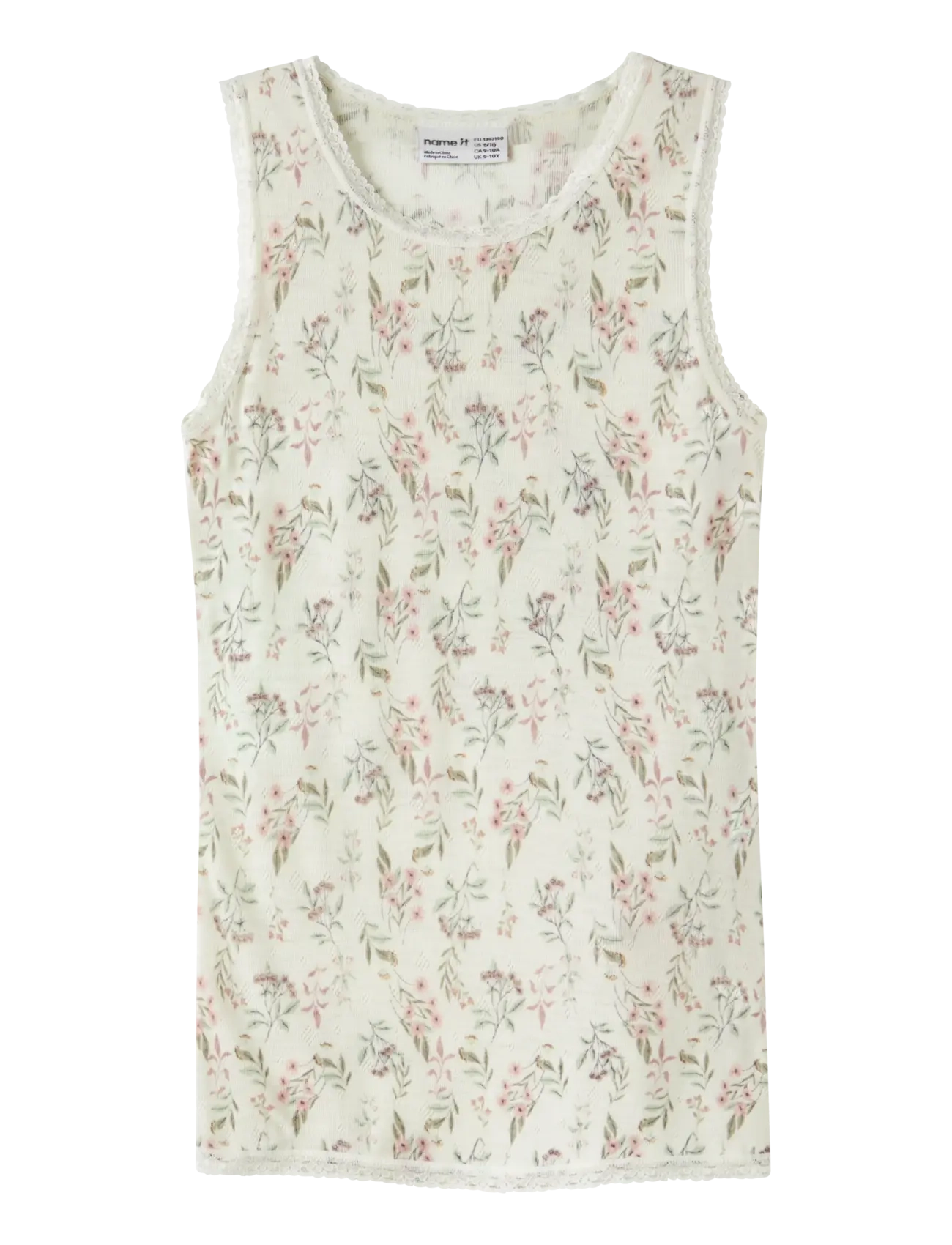 name it Nkfwang Wool Needle Tank Top, 116, T-shirts, Weiß - Sleeveless, Kinder
