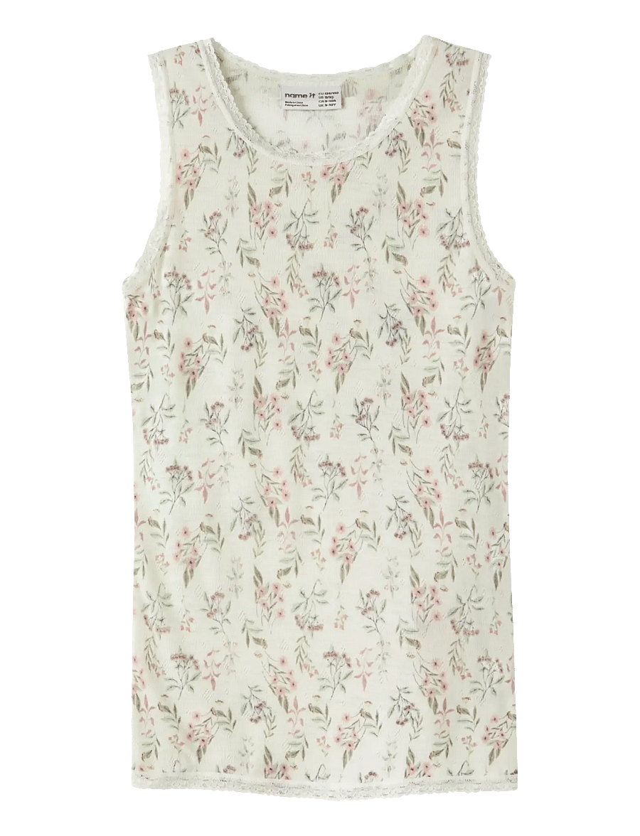 name it - NKFWANG WOOL NEEDLE TANK TOP - snow white - 0