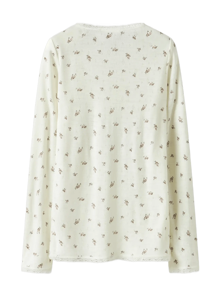 name it - NKFWANG WOOL NEEDLE LS TOP - t-krekli ar garām piedurknēm - snow white - 1