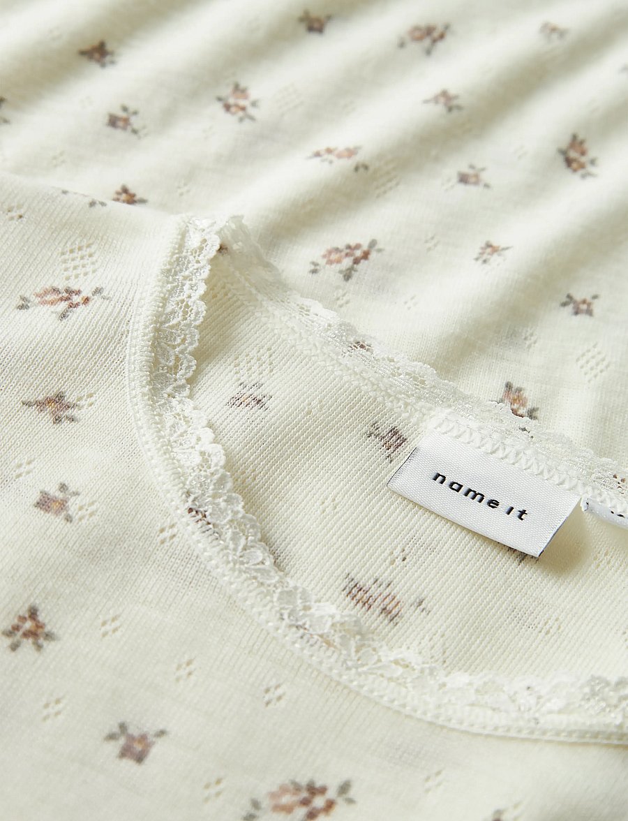 name it - NKFWANG WOOL NEEDLE LS TOP - t-krekli ar garām piedurknēm - snow white - 2