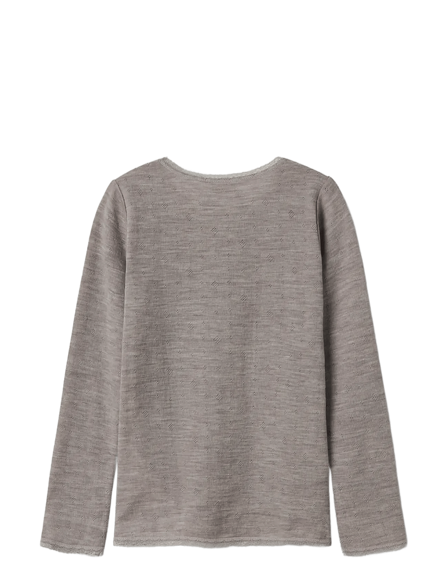 name it - NKFWANG WOOL NEEDLE LS TOP SOLID - langärmelig - satellite - 1