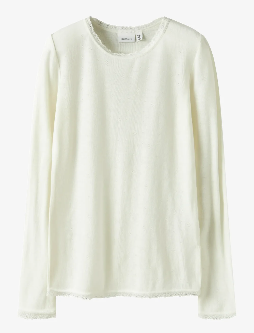 name it - NKFWANG WOOL NEEDLE LS TOP SOLID - langärmelig - snow white - 0