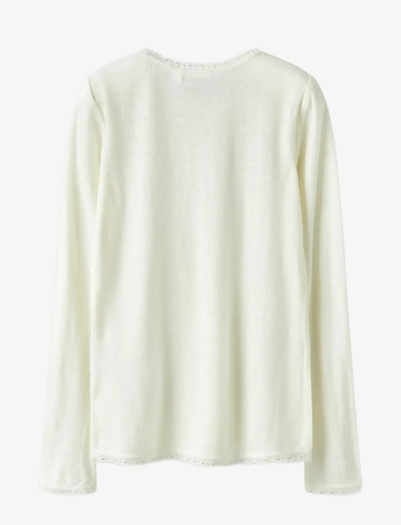 name it - NKFWANG WOOL NEEDLE LS TOP SOLID - pikkade varrukatega t-särgid - snow white - 1