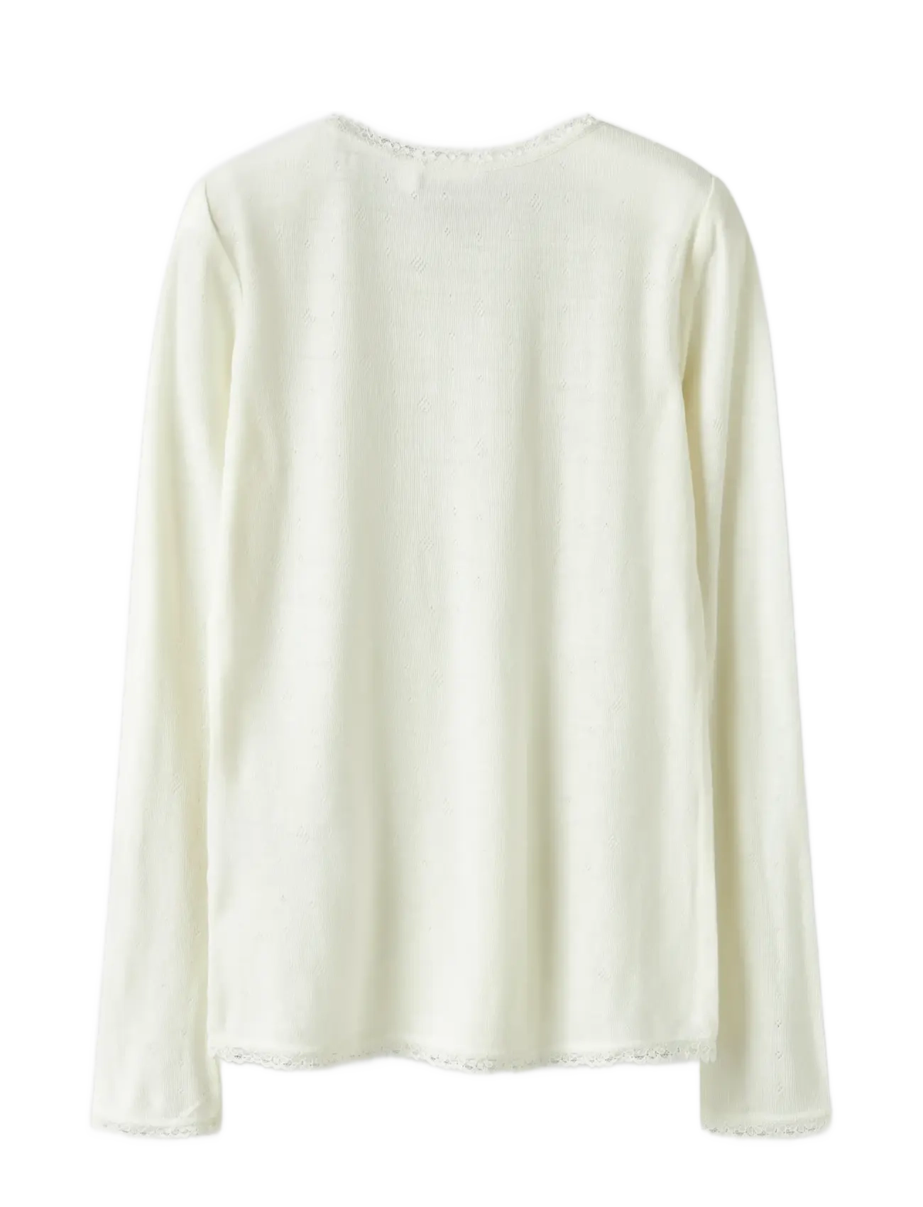 name it - NKFWANG WOOL NEEDLE LS TOP SOLID - langærmede t-shirts - snow white - 3