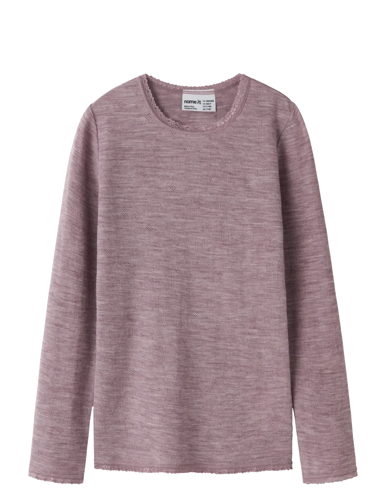name it NKFWANG WOOL NEEDLE LS TOP SOLID - Iekšējais slānis – augšdaļas apģērbs - TOADSTOOL / pink/rose