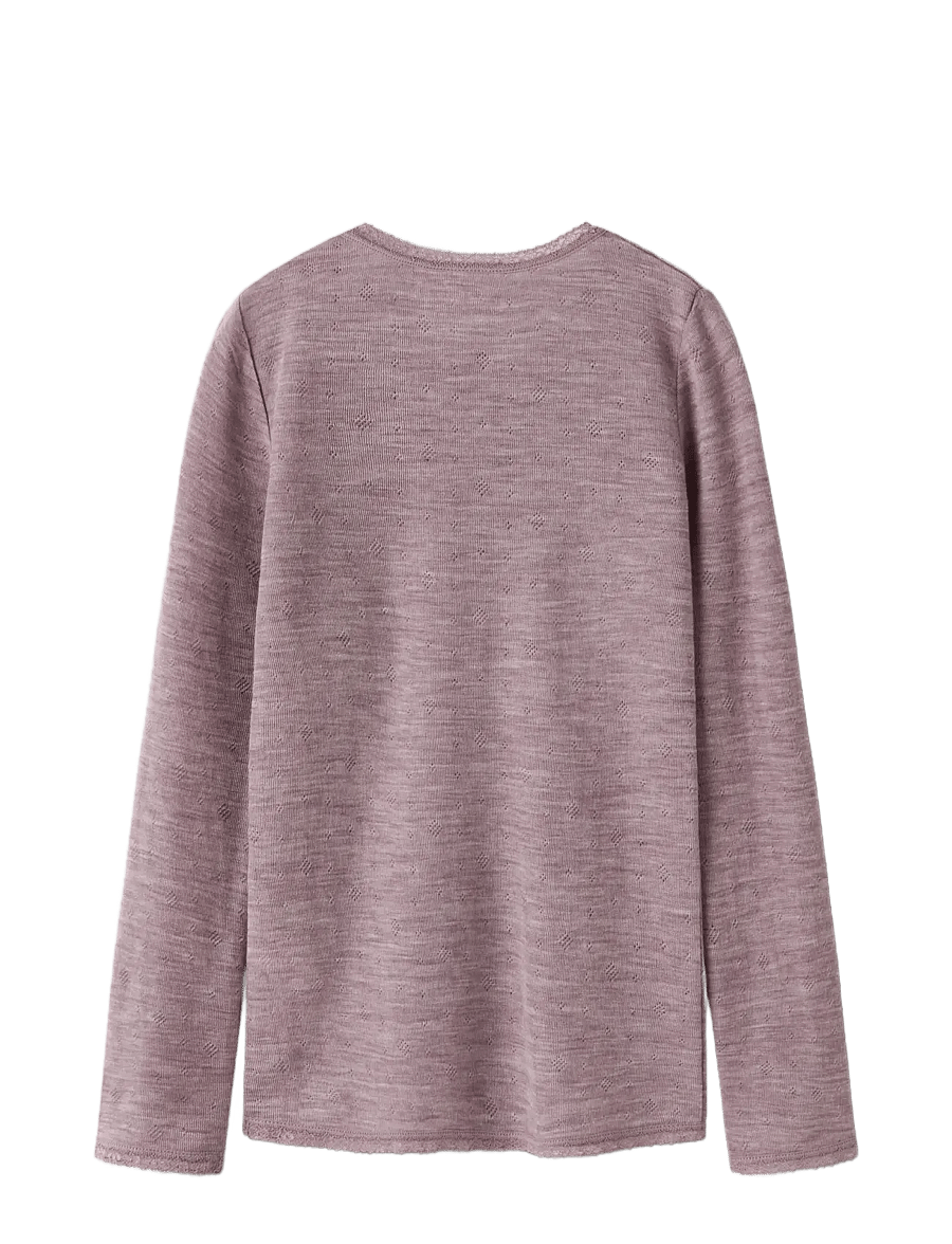 name it - NKFWANG WOOL NEEDLE LS TOP SOLID - langärmelig - toadstool - 1