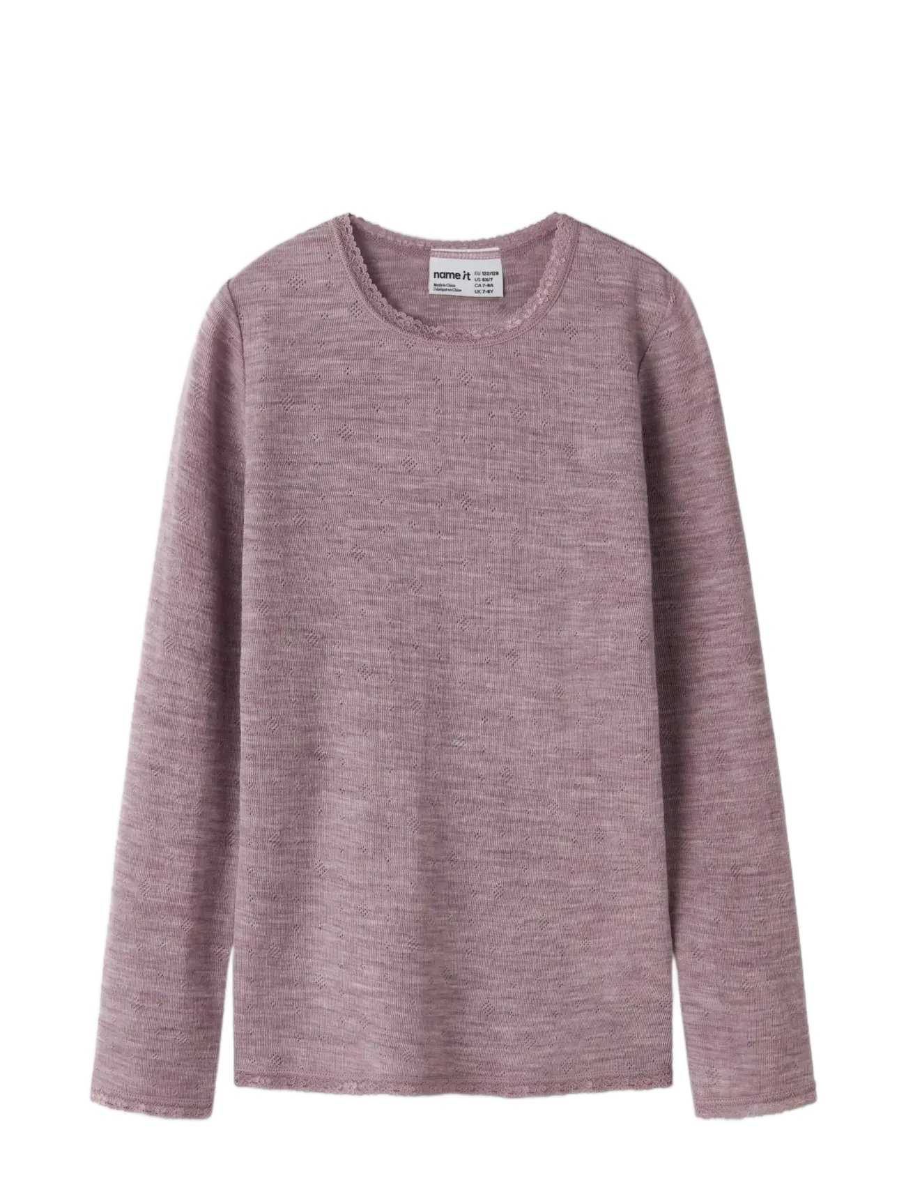 name it - NKFWANG WOOL NEEDLE LS TOP SOLID - long-sleeved t-shirts - toadstool - 2