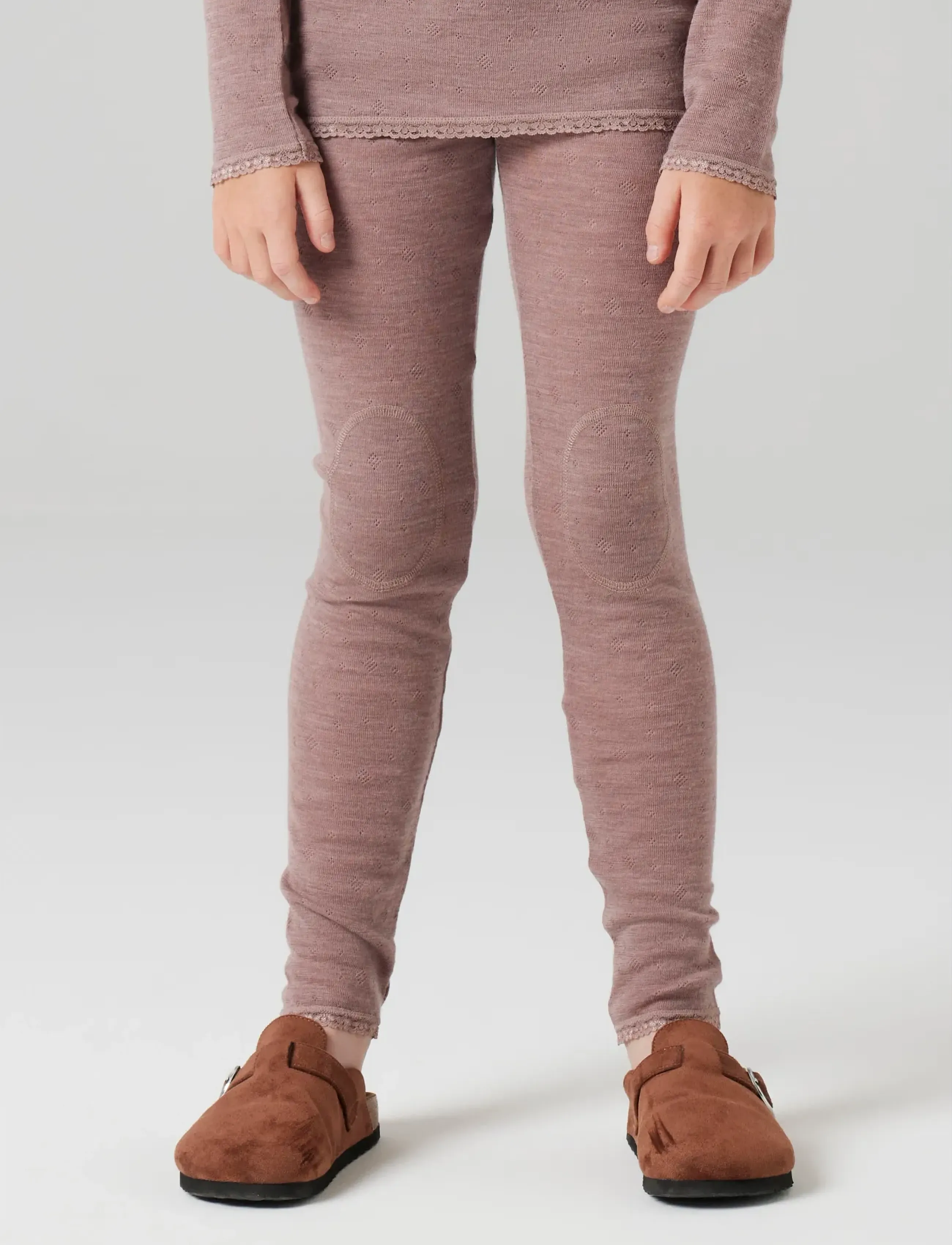 name it NKFWANG WOOL NEEDLE LEGGING SOLID - Leggings - ANTLER / purple