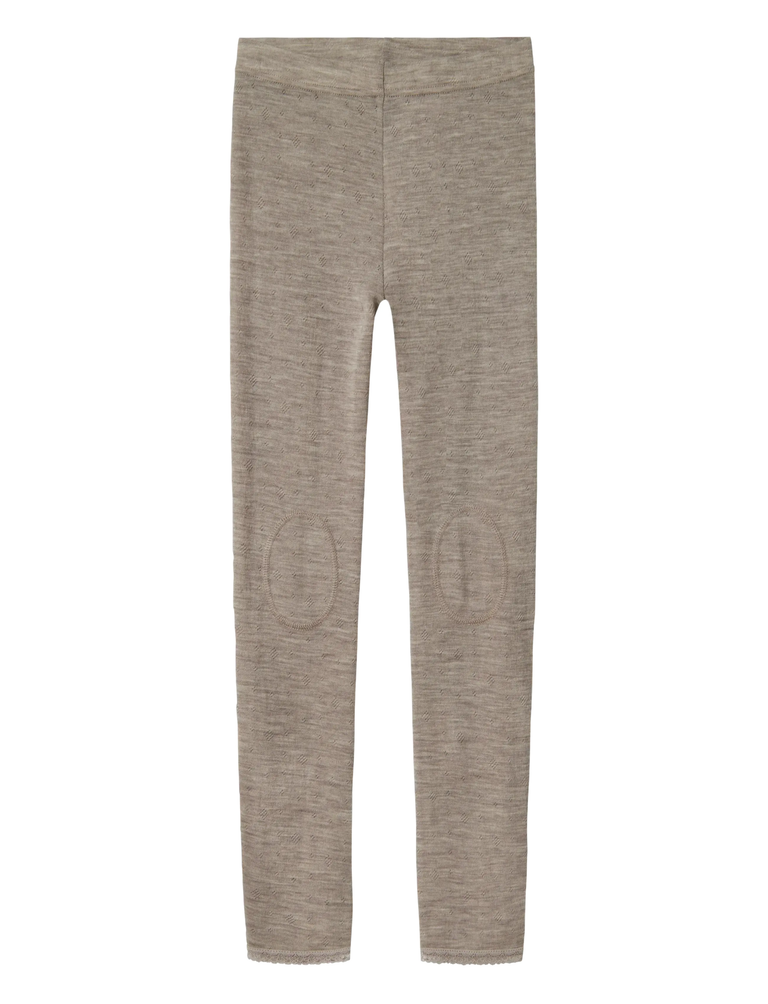 name it NKFWANG WOOL NEEDLE LEGGING SOLID - Uldleggings - SATELLITE / beige