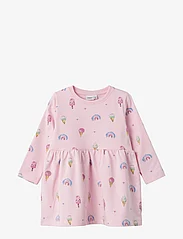 name it - NMFFRANSIA LIGHT SWEAT LS DRESS UNB - long-sleeved baby dresses - parfait pink - 1