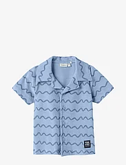 name it - NMMFELO TERRY SS SHIRT - short-sleeved shirts - chambray blue - 1