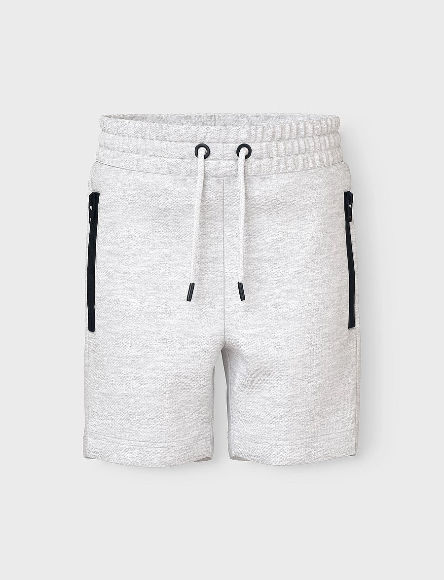 name it - NMMVOBAN LONG SWE SHORTS UNB - sweatshorts - light grey melange - 0