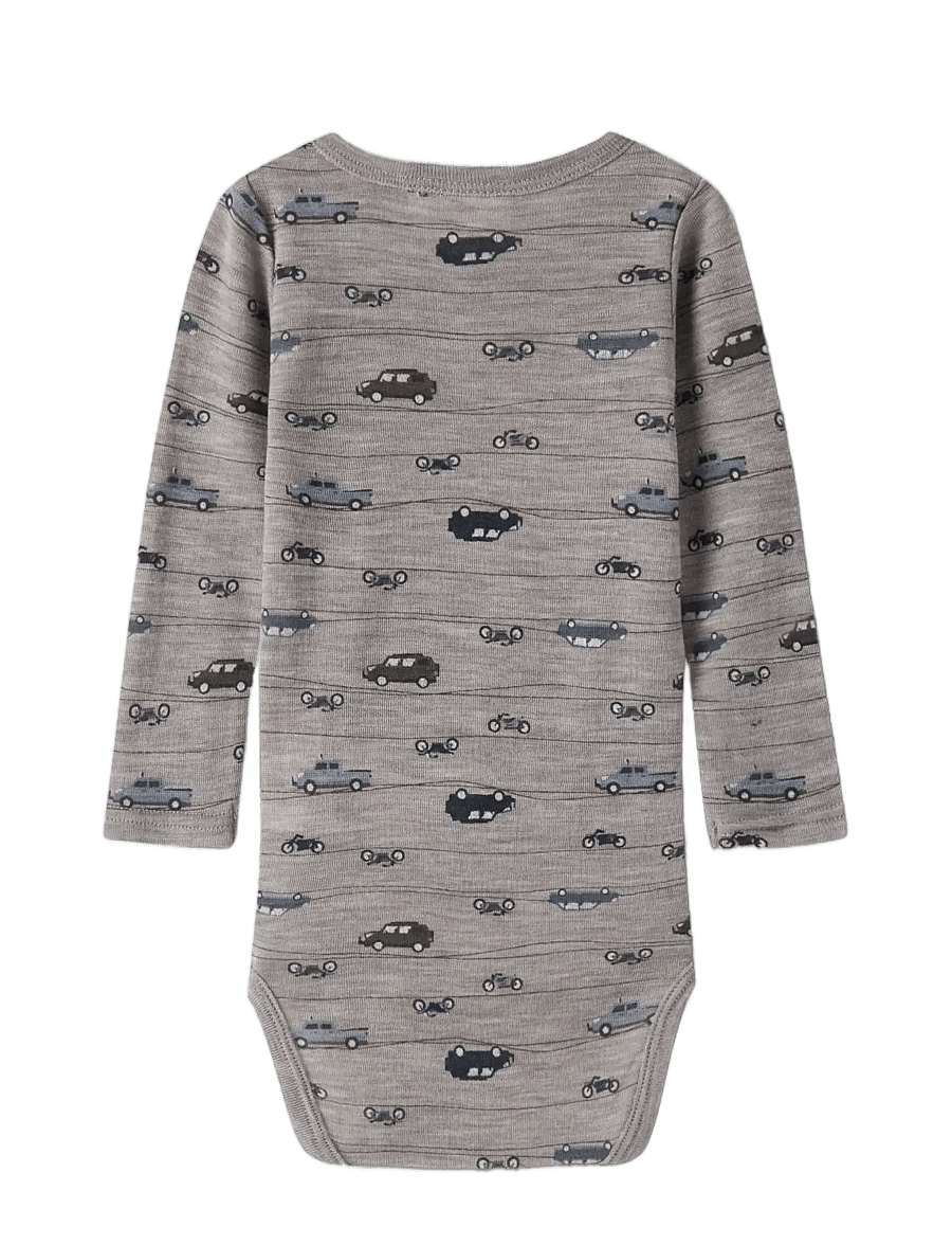 name it - NBMWANG WOOL RIB LS BODY AOP NOOS - base layer baby - satellite - 1