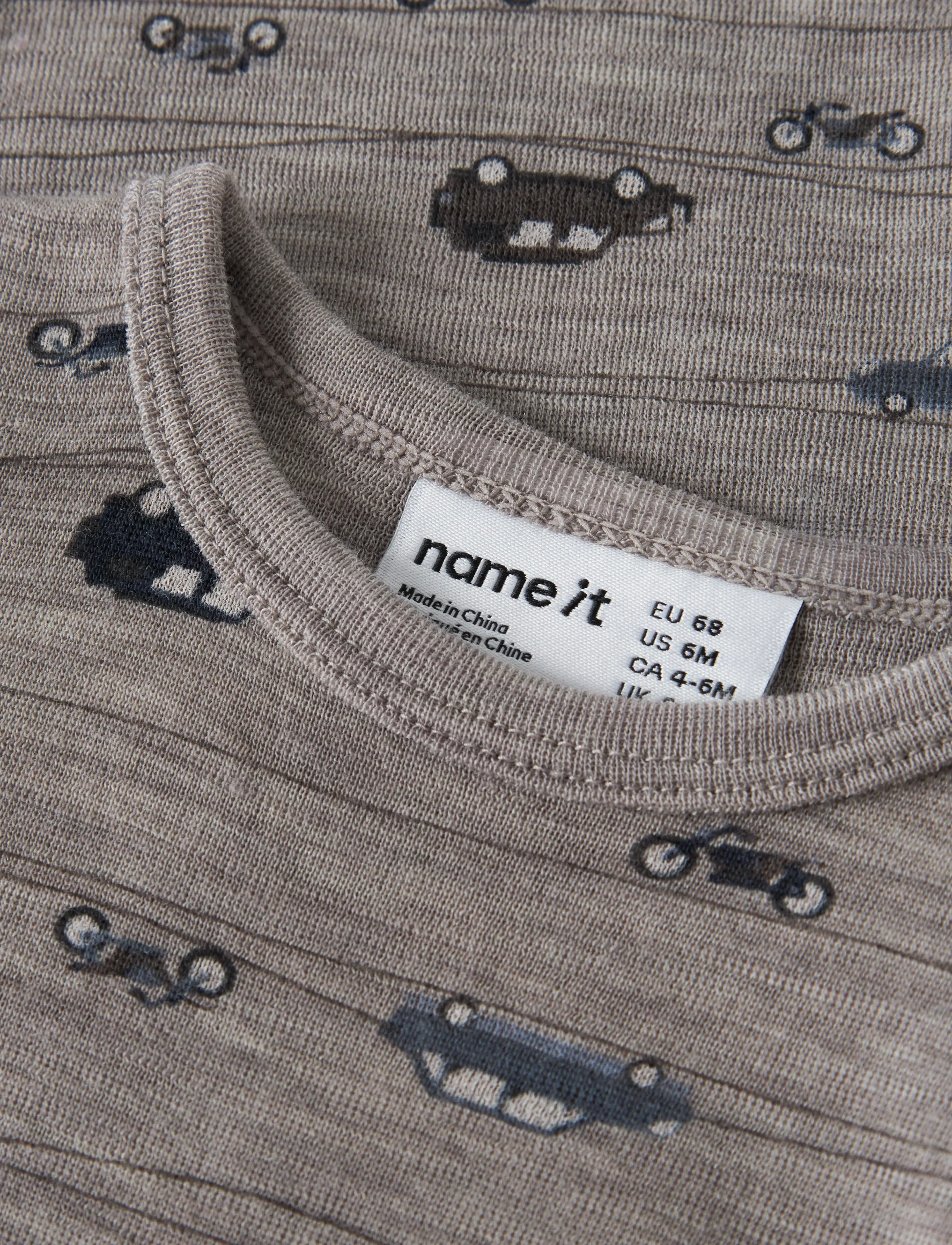 name it - NBMWANG WOOL RIB LS BODY AOP NOOS - base layer baby - satellite - 4