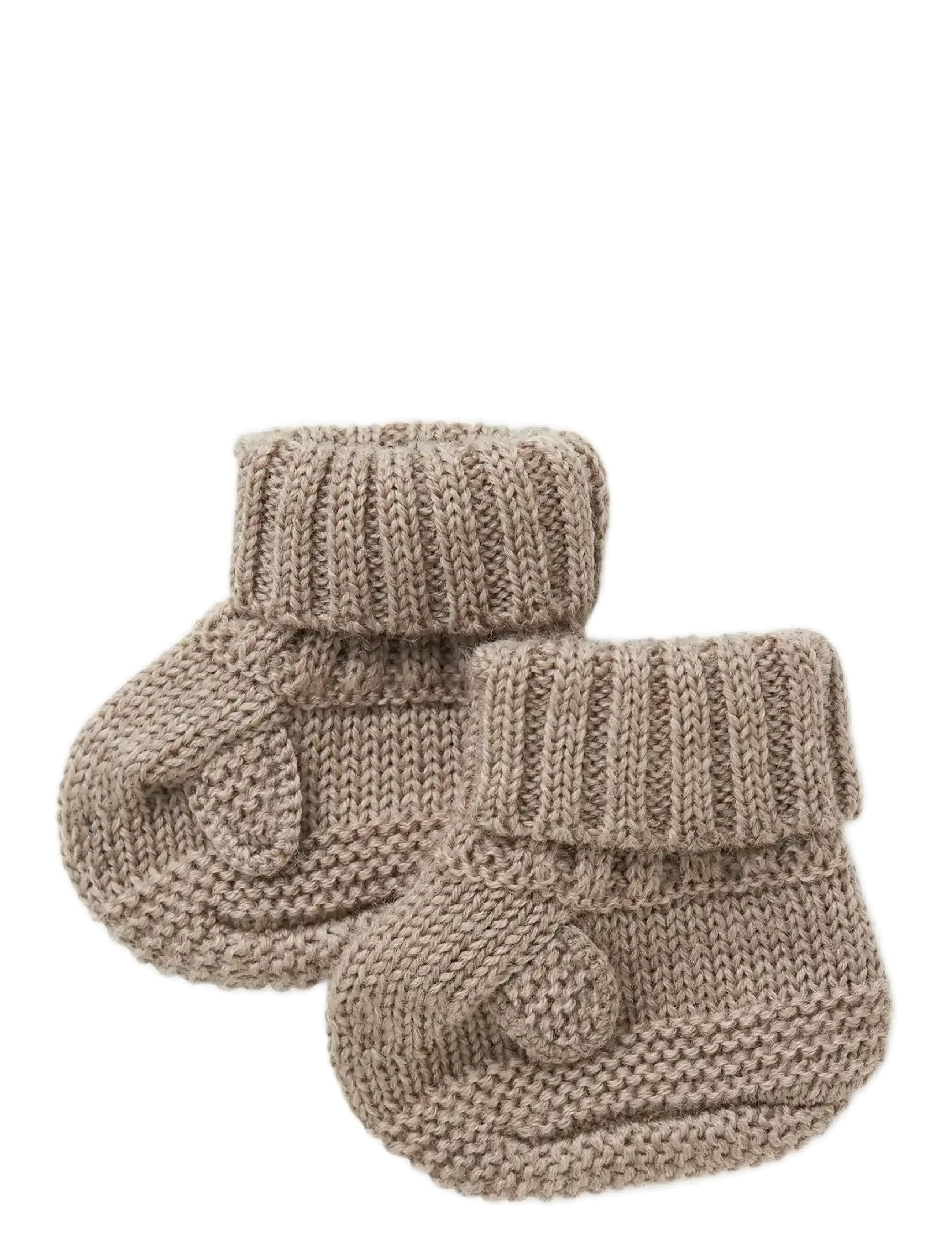 name it NBNWRUNI WOOL KNIT SLIPPERS - Baby-Schuhe - SATELLITE / beige