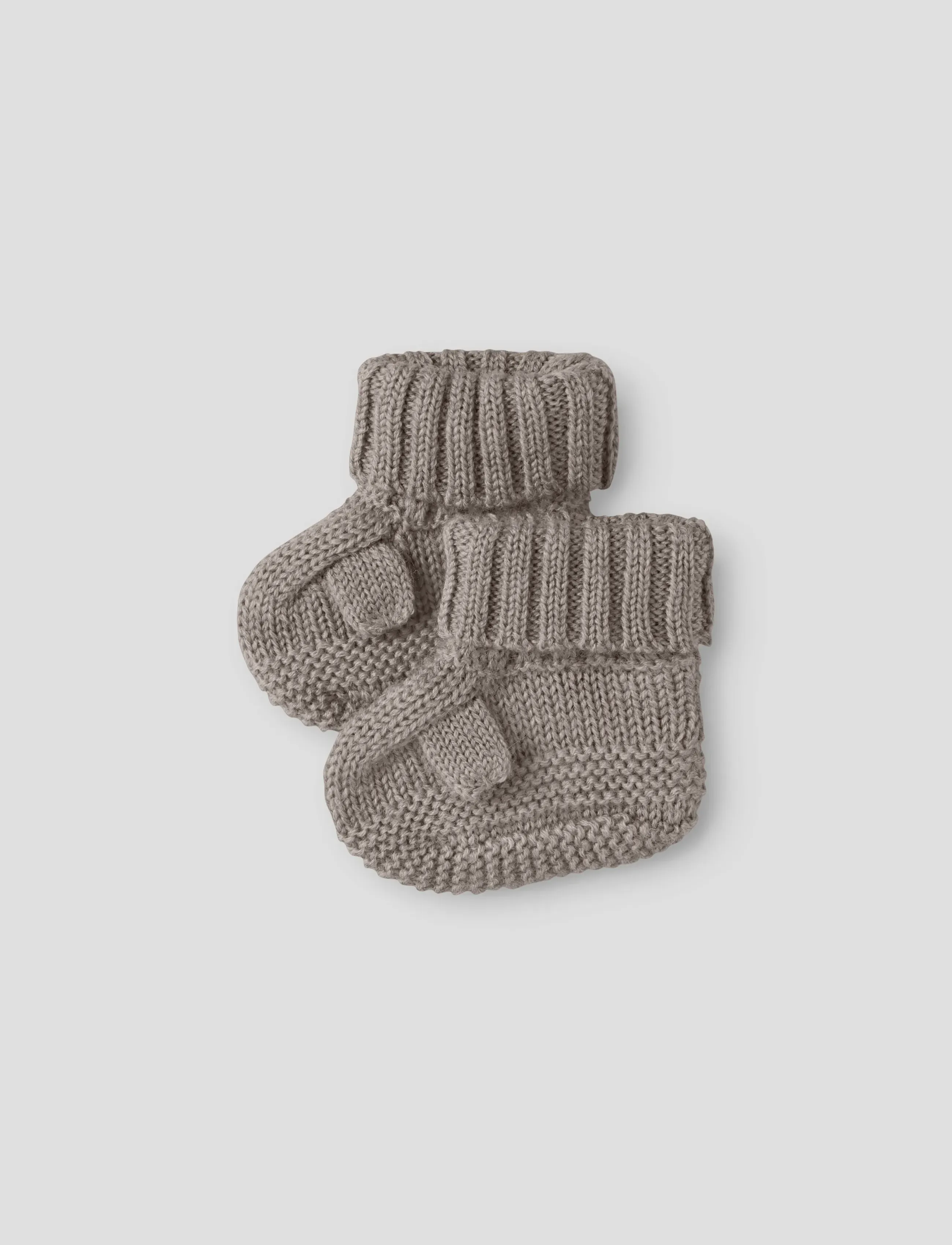name it Nbnwruni Wool Knit Slippers, Strikkede Baby Sutsko, Beige, Str: 50-56