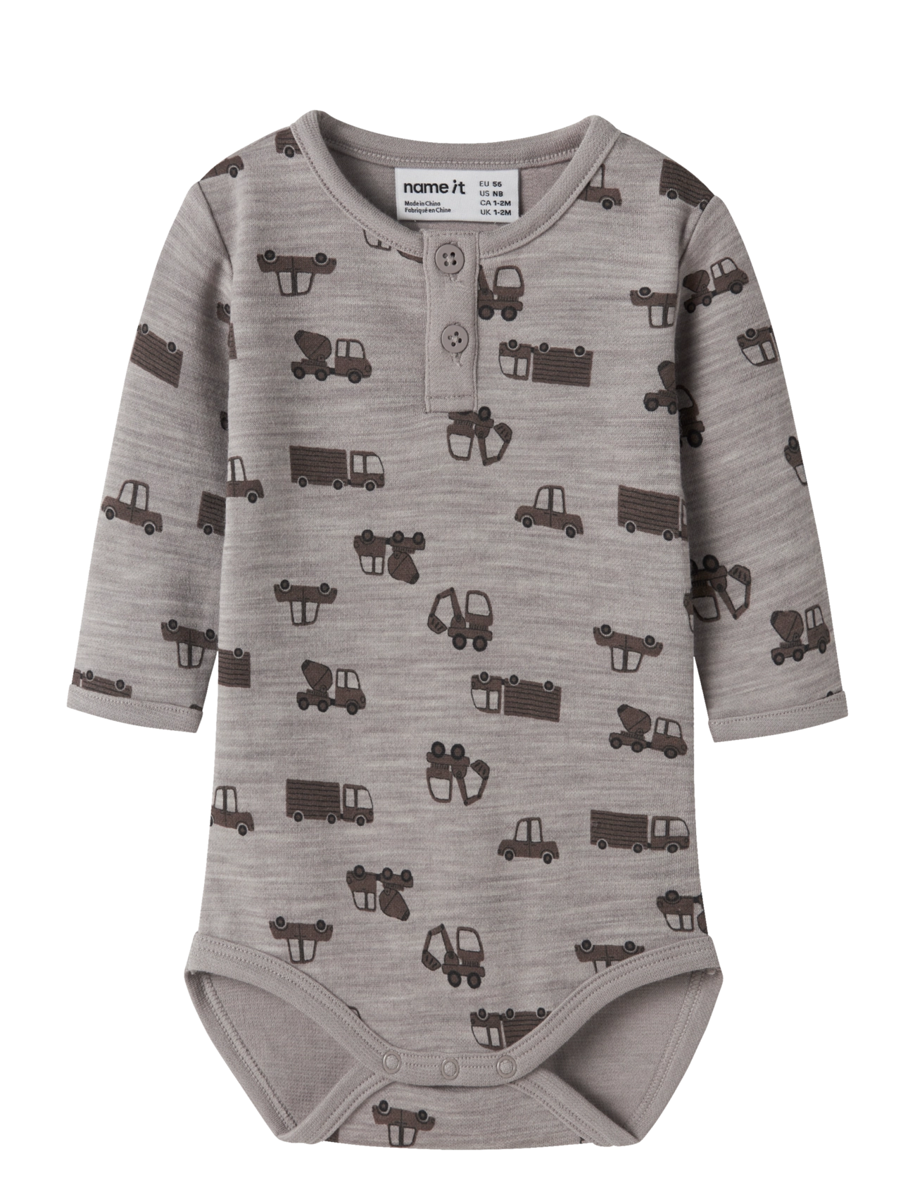 name it NBMWUPPO WO/CO LS  BODY - Kläder - SATELLITE / grey