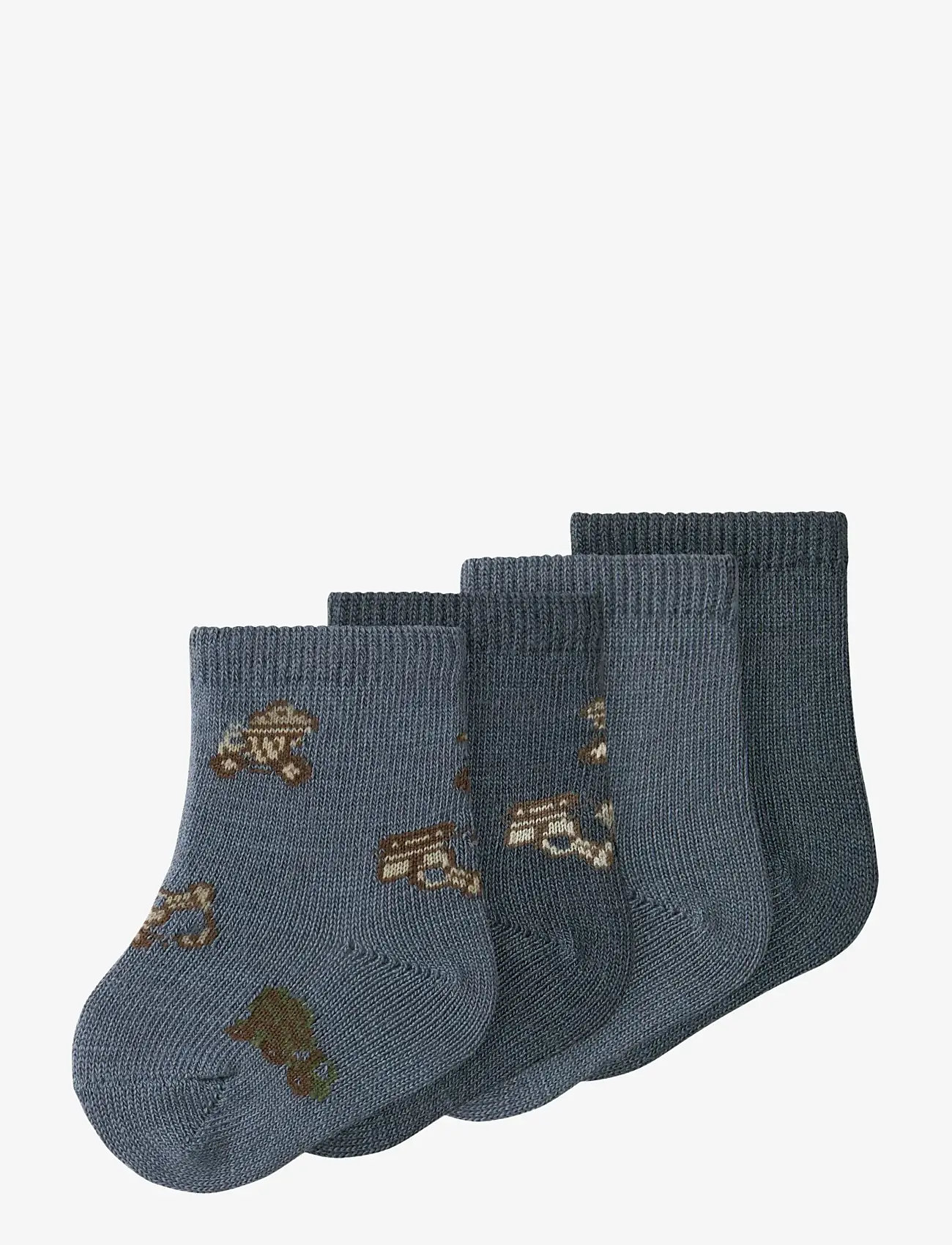 name it - NBMWAK WO/BL 4P SOCK - beebisokid - folkstone gray - 0