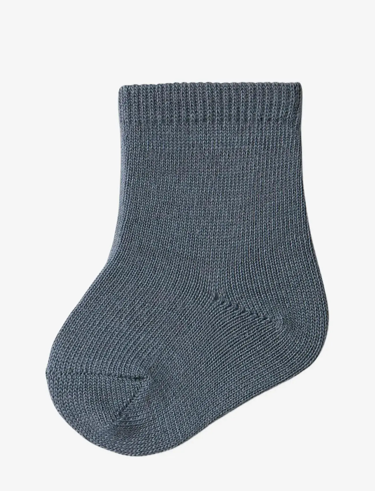 name it - NBMWAK WO/BL 4P SOCK - beebisokid - folkstone gray - 2