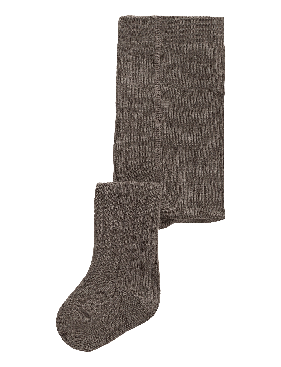 name it - NBMWAKMA WO/BL RIB PANTYHOSE - strumpfhosen - morel - 0