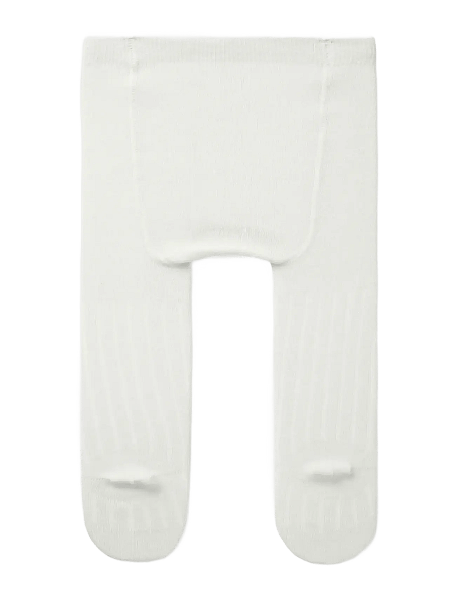 name it - NBMWAKMA WO/BL RIB PANTYHOSE - strømpebukser - snow white - 2