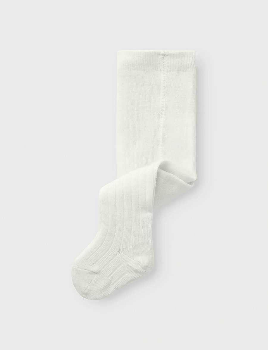 name it - NBMWAKMA WO/BL RIB PANTYHOSE - strumpfhosen - snow white - 0