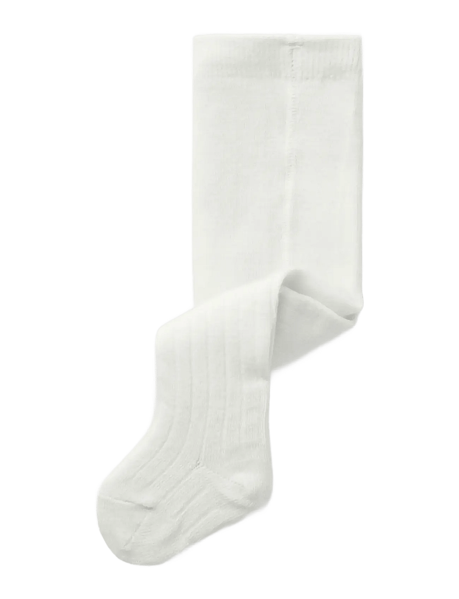 name it - NBMWAKMA WO/BL RIB PANTYHOSE - strømpebukser - snow white - 3