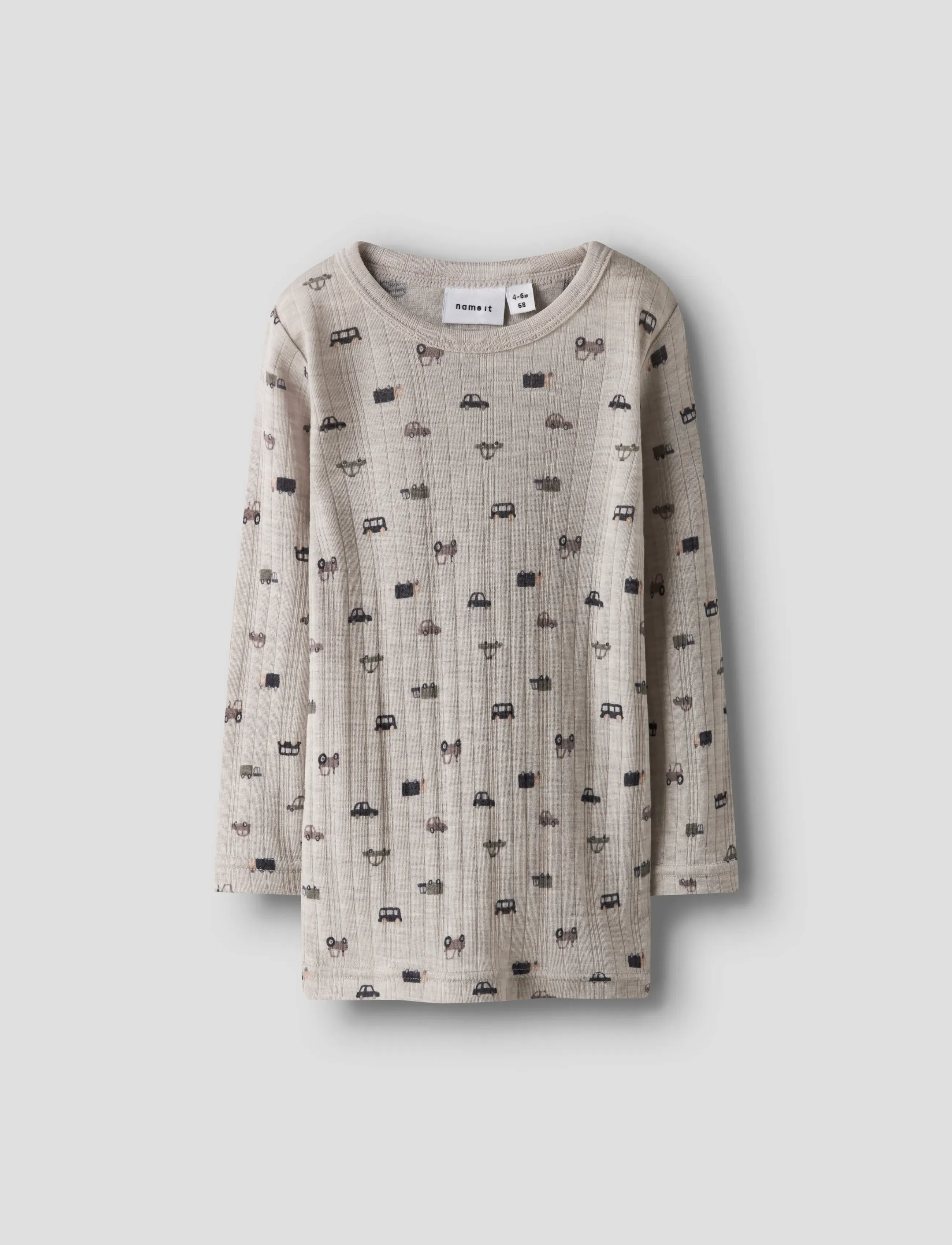 name it NMMWANG WOOL NEEDLE LS TOP NOOS - T-shirts - NACREOUS CLOUD / beige