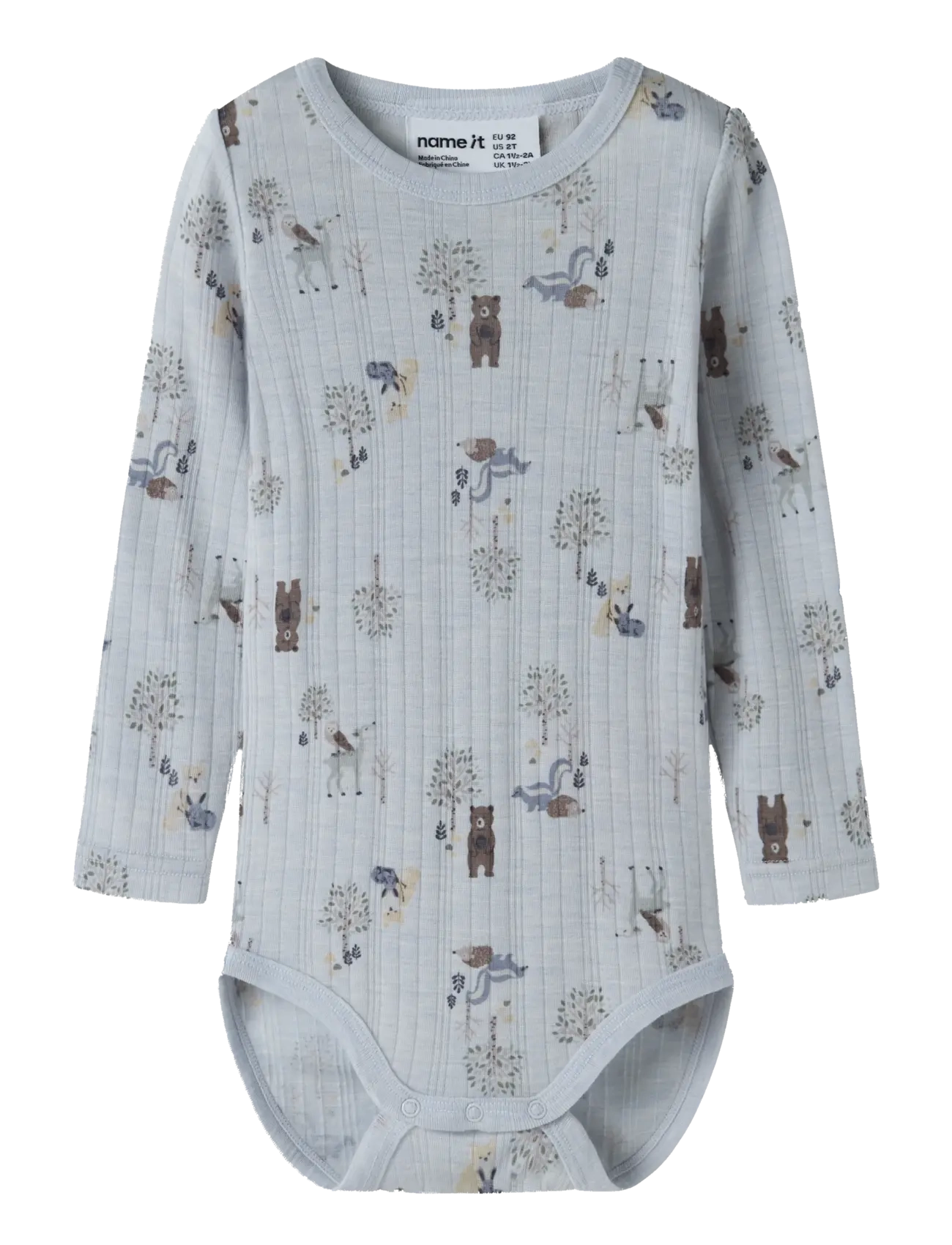 name it NMMWANG WOOL NEEDLE LS BODY - Bodies - ARCTIC ICE / blue