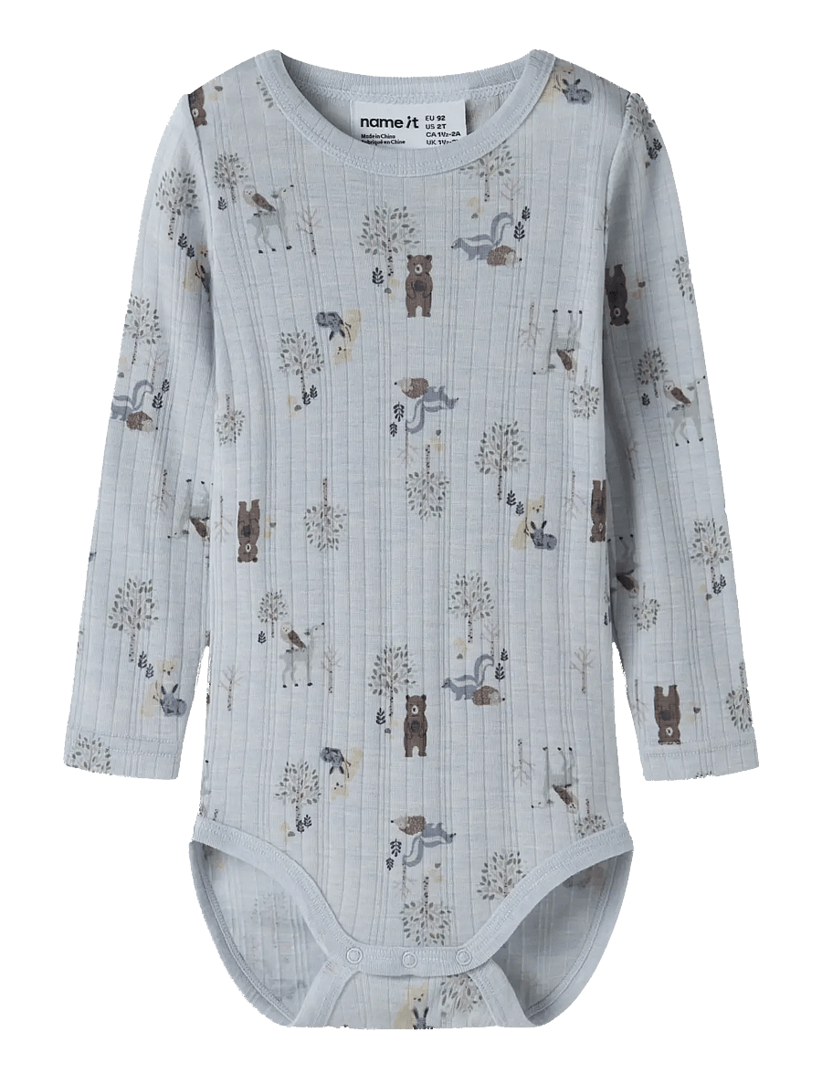 name it - NMMWANG WOOL NEEDLE LS BODY - underställ baby - arctic ice - 0