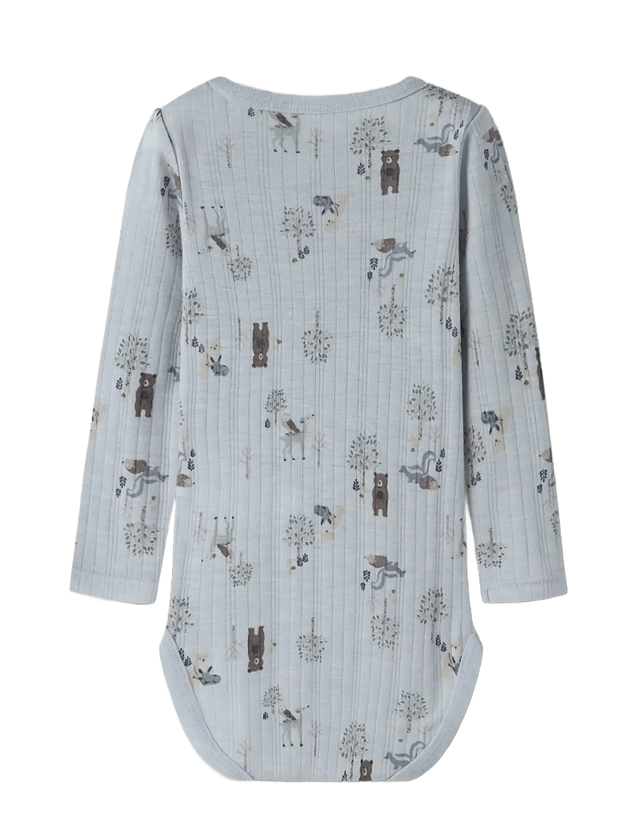 name it - NMMWANG WOOL NEEDLE LS BODY - underställ baby - arctic ice - 1