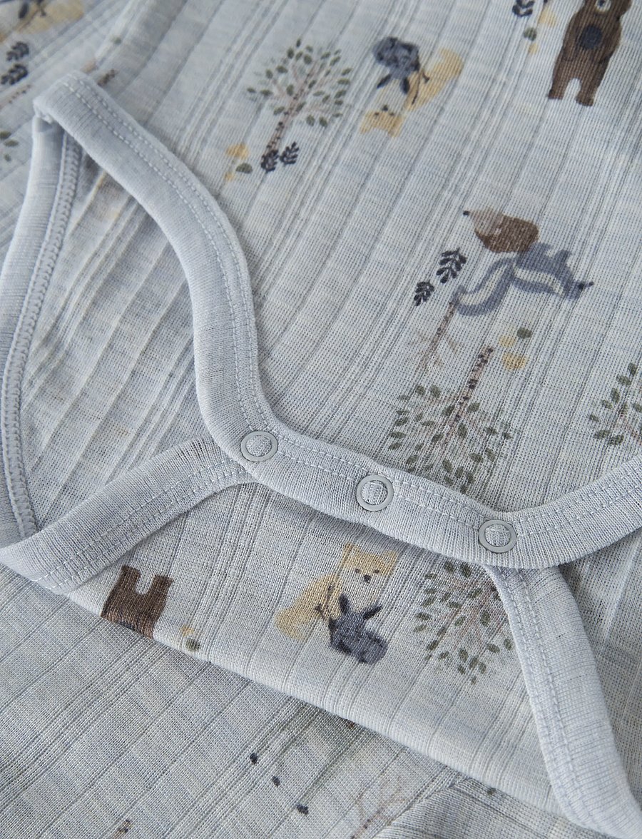 name it - NMMWANG WOOL NEEDLE LS BODY - underställ baby - arctic ice - 3