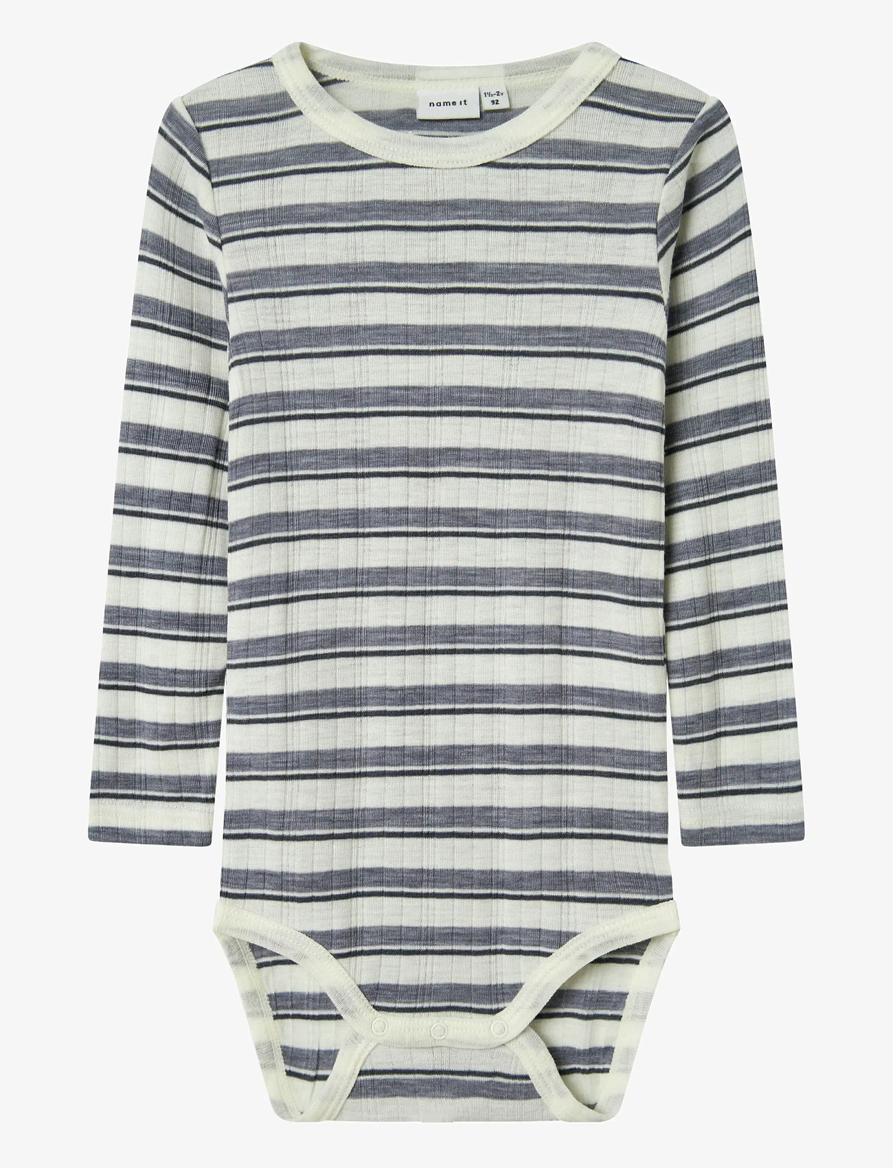 name it - NMMWANG WOOL NEEDLE LS BODY - base layer baby - folkstone gray - 0