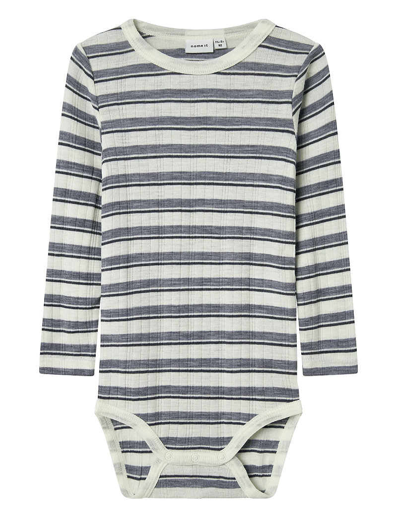 name it - NMMWANG WOOL NEEDLE LS BODY - base layer baby - folkstone gray - 0