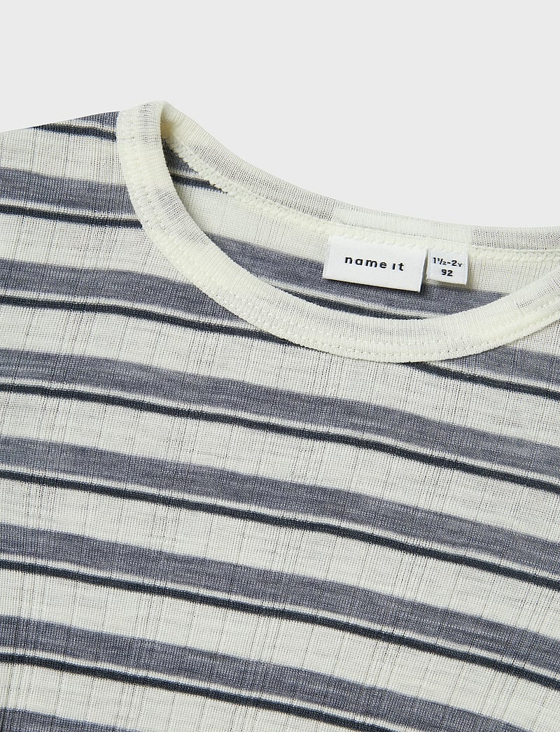 name it - NMMWANG WOOL NEEDLE LS BODY - base layer baby - folkstone gray - 2