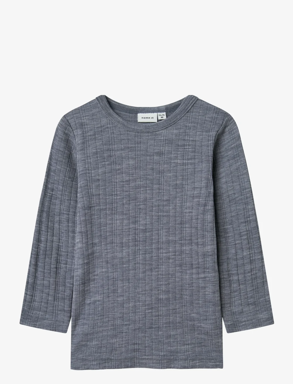 name it - NMMWANG WOOL NEEDLE LS TOP SOLID NOOS - langärmelig - folkstone gray - 1