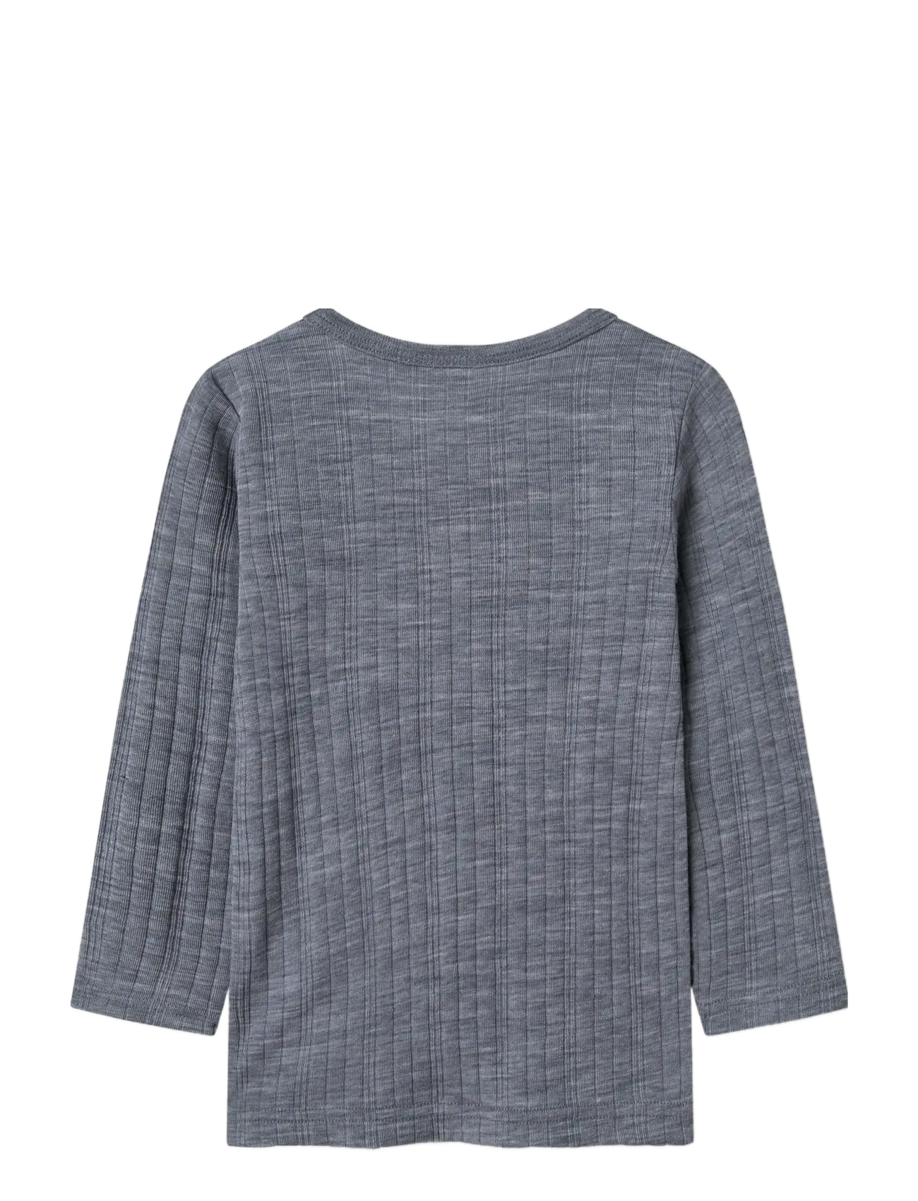 name it - NMMWANG WOOL NEEDLE LS TOP SOLID NOOS - långärmade t-shirts - folkstone gray - 2